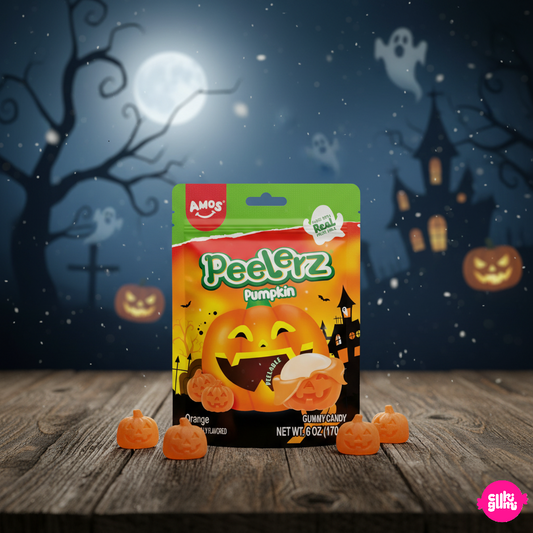 AMOS Hámozható Tökfej Gumicukor – Pumpkin Edition 65g