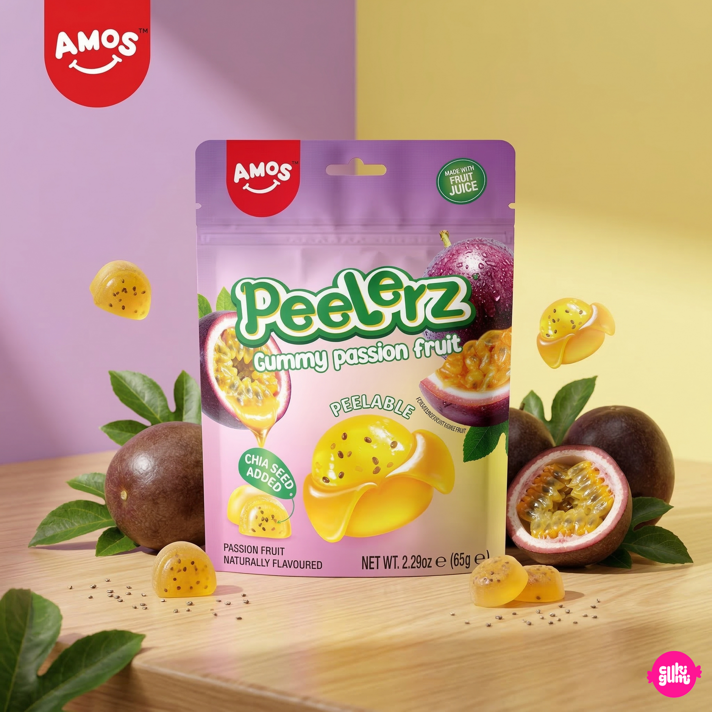 Amos Hámozható Maracuja Ízű Gumicukor 65 g