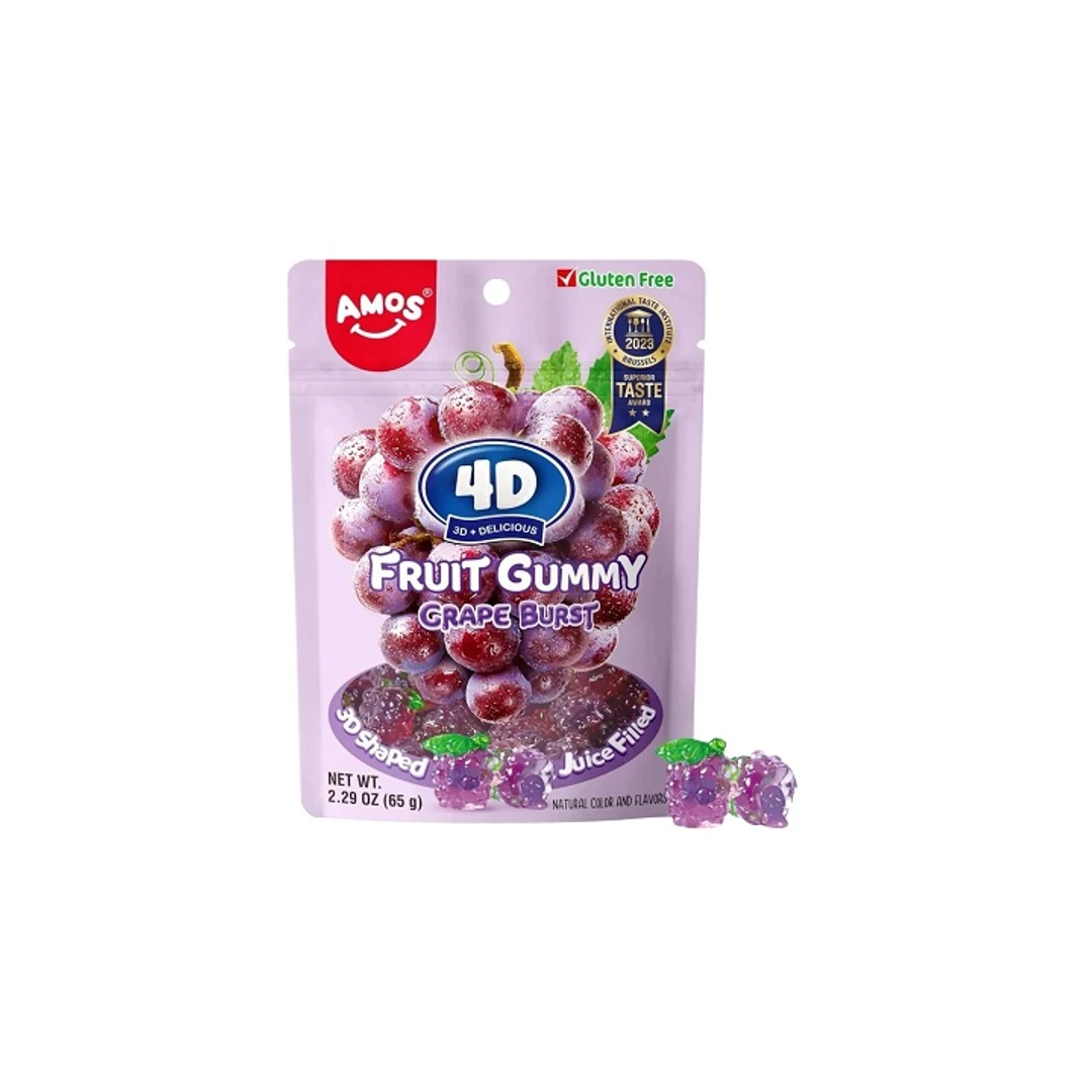 Amos Grape Burst - Szőlőlével töltött gumicukor 65g