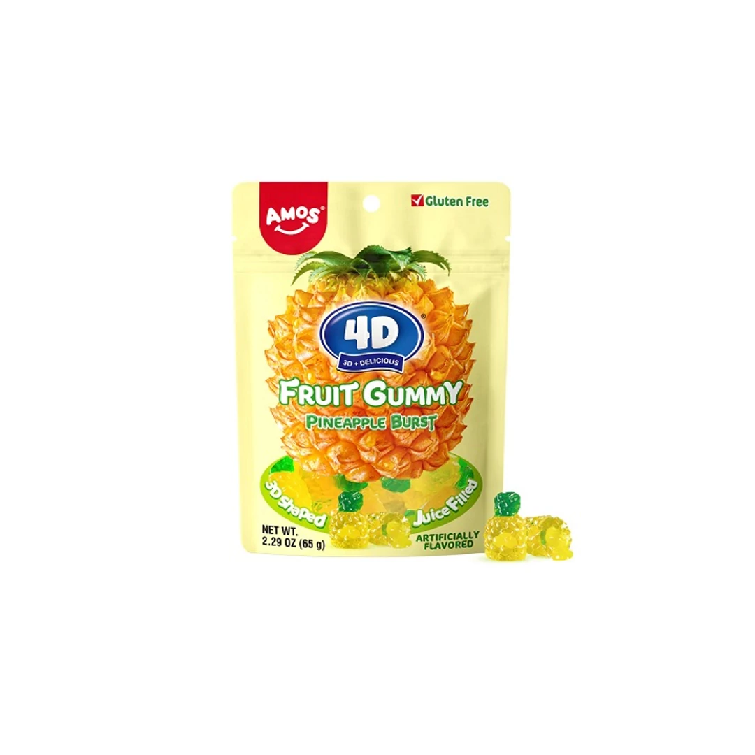 Amos Pineapple Burst - Ananászlével töltött gumicukor 65g
