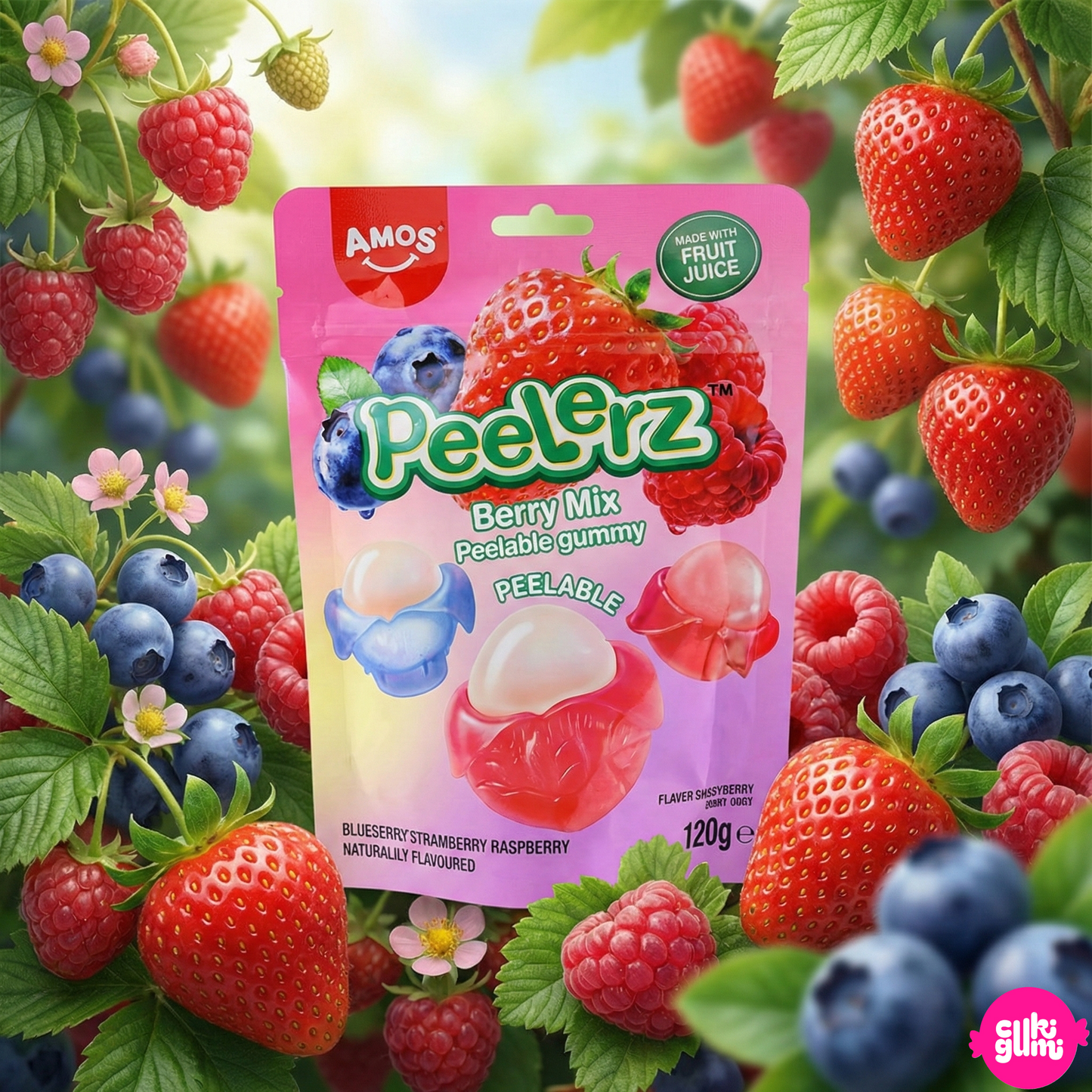 Amos Hámozható Erdei Gyümölcs Gumicukor Válogatás 120 g