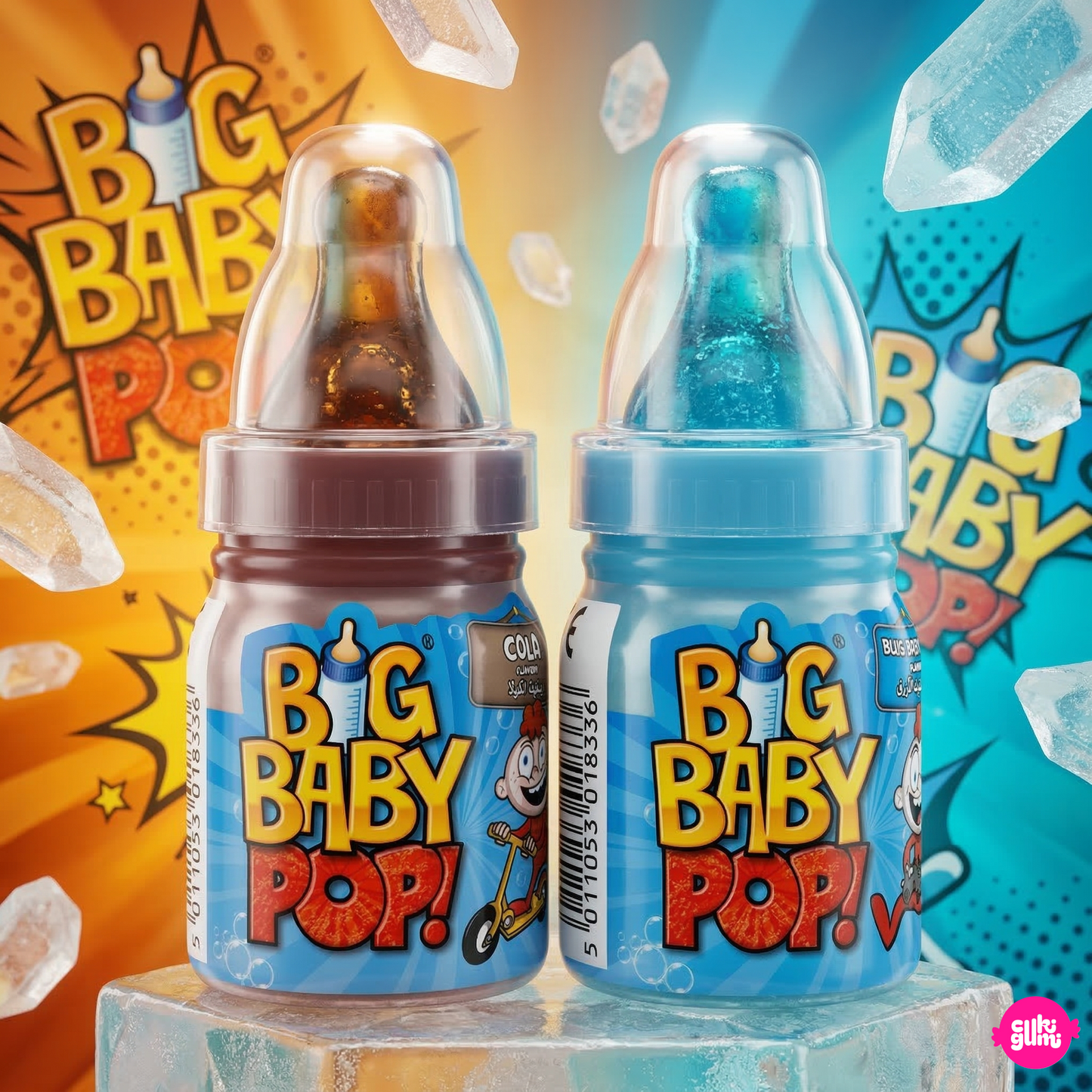 Bazooka Málnás-kólás nyalóka savanyú porral 32 g