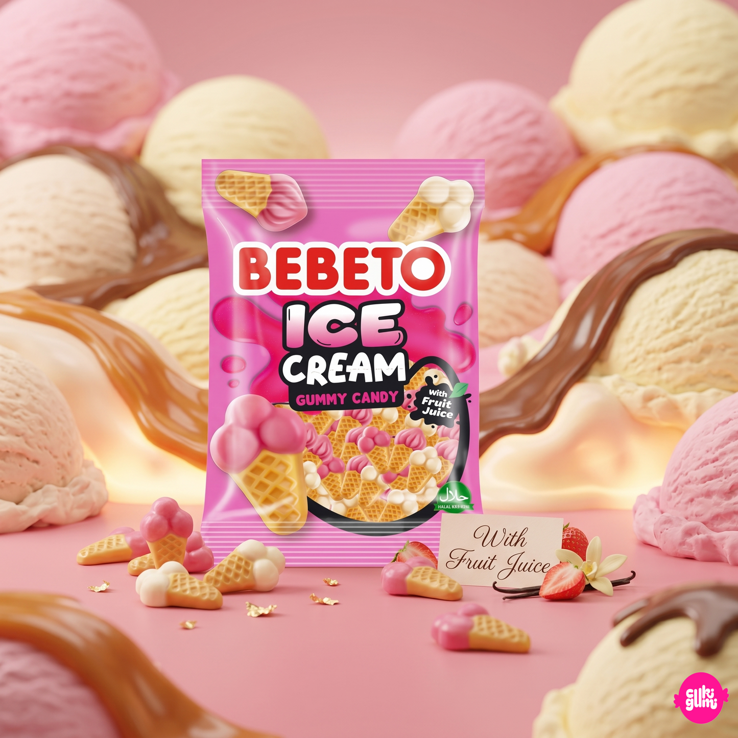 Bebeto Ice Cream 80 g – Fagyi Formájú Gumicukor Mix