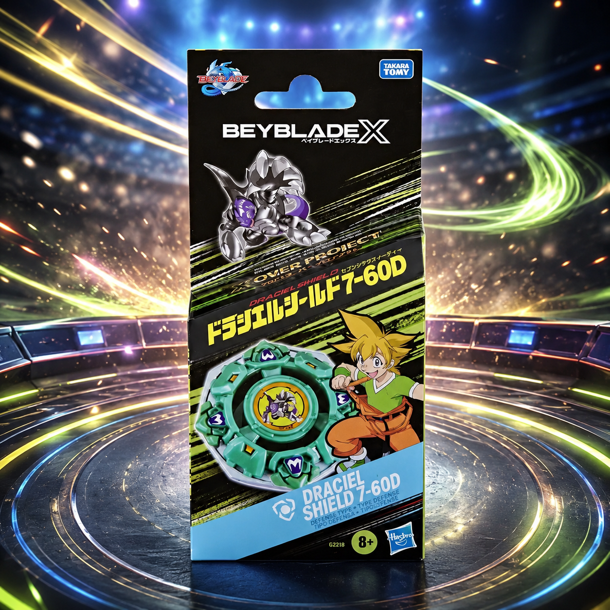 Beyblade X X-Over Project Draciel Shield 7-60D Pack Set – Kezdő Szett Kilövővel