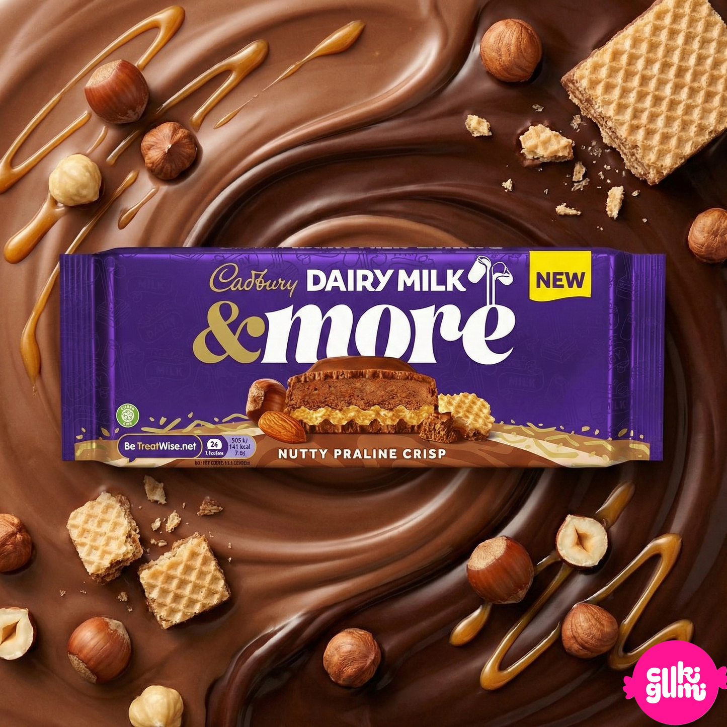 Cadbury Dairy Milk & More Diós–Pralinés Ropogós Tejcsokoládé 180 g