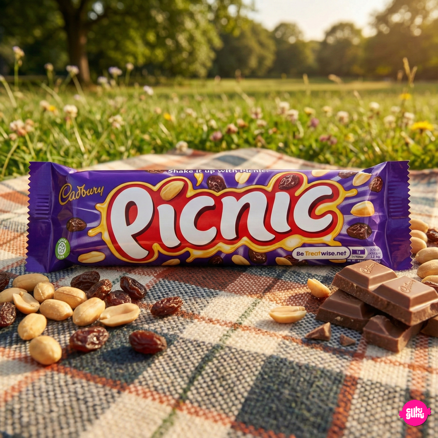 Cadbury Picnic - Ropogós Karamell Mogyorós Mazsolás Müzlis Csokirúd 48g