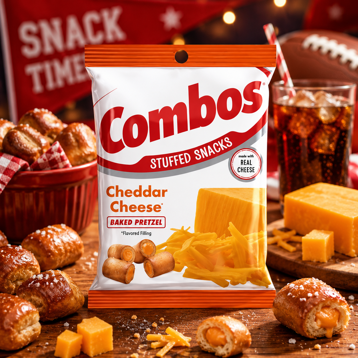 Combos Baked Pretzel Cheddar Cheese 179g – Cheddar Sajtos Töltött Perec