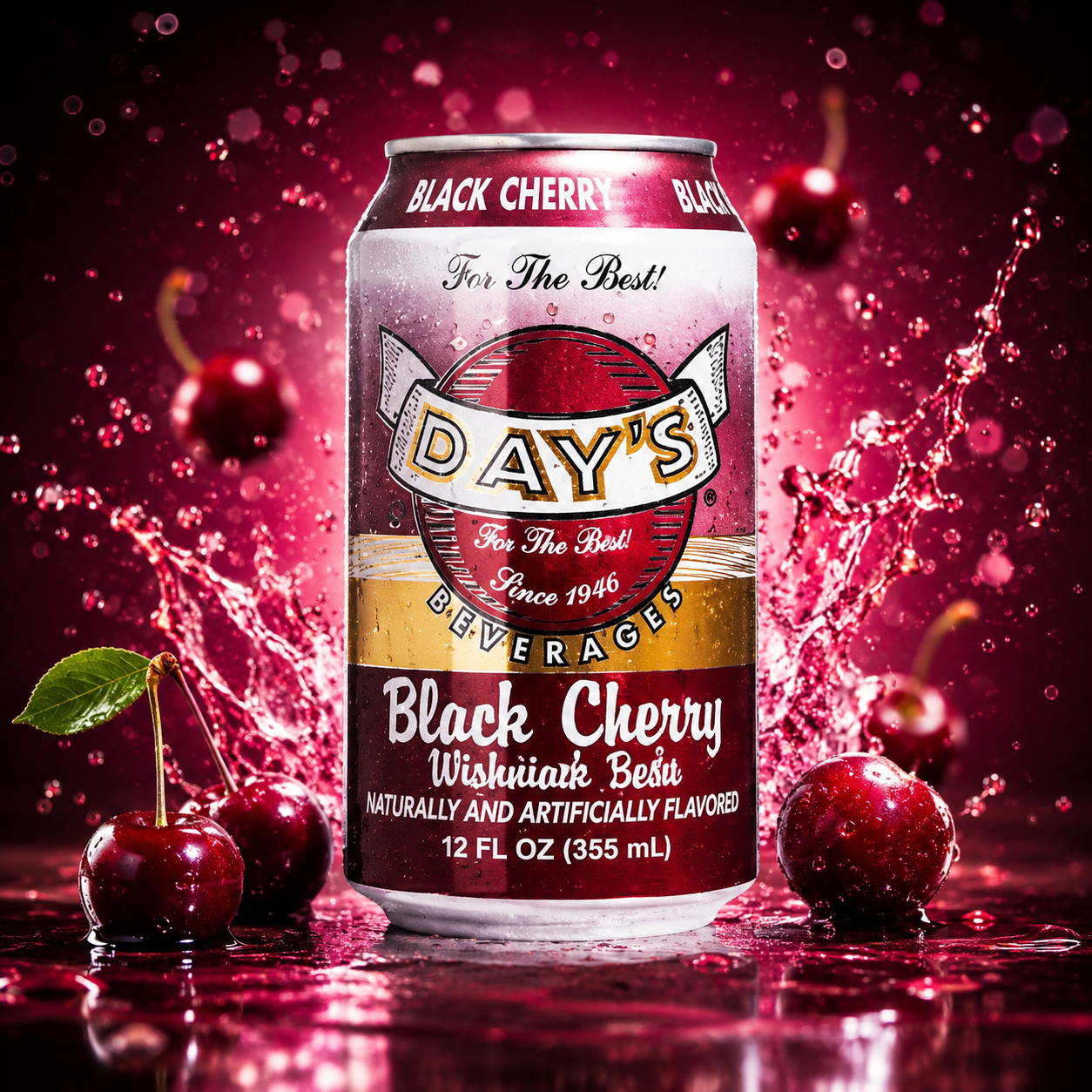 Day's Black Cherry Soda 355ml – Amerikai Fekete Cseresznye ízű Szénsavas Üditőital