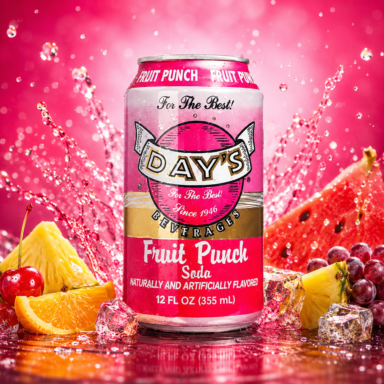 Day's Fruit Punch Soda 355ml – Amerikai Gyümölcskoktél ízű Szénsavas Üditőital