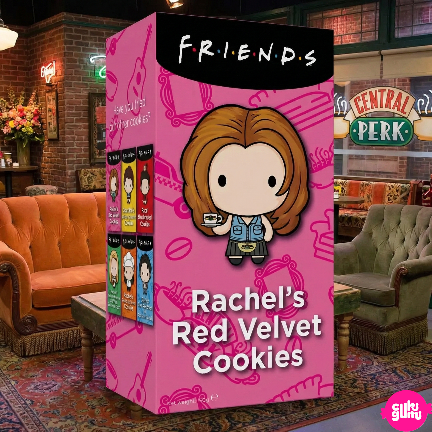 Friends (Jóbarátok) Cookies Rachel's Red Velvet 150g – Rachel vörös velvet keksze fehércsoki darabokkal