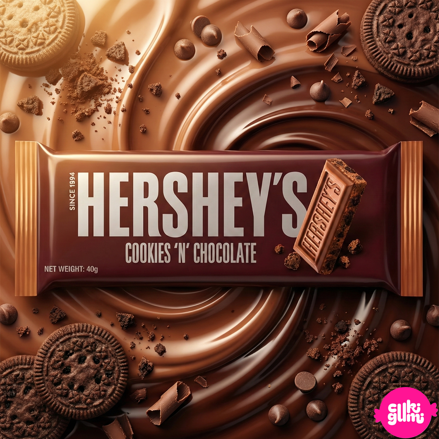 Hershey's Cookies 'n' Chocolate – Tejcsokoládé kekszdarabokkal 40 g