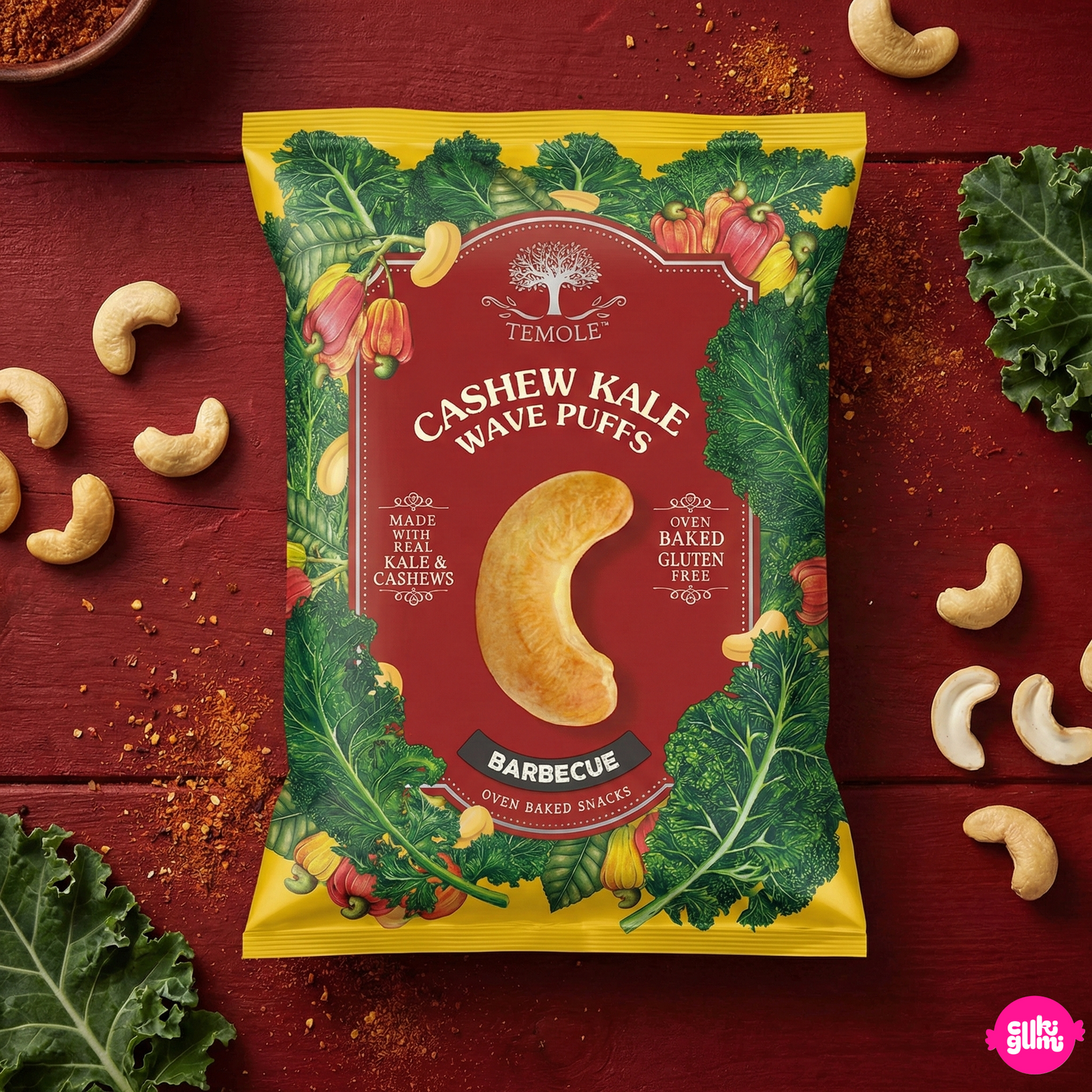 Temole Kesudiós kelkáposztás puffancs - barbecue ízű 50g