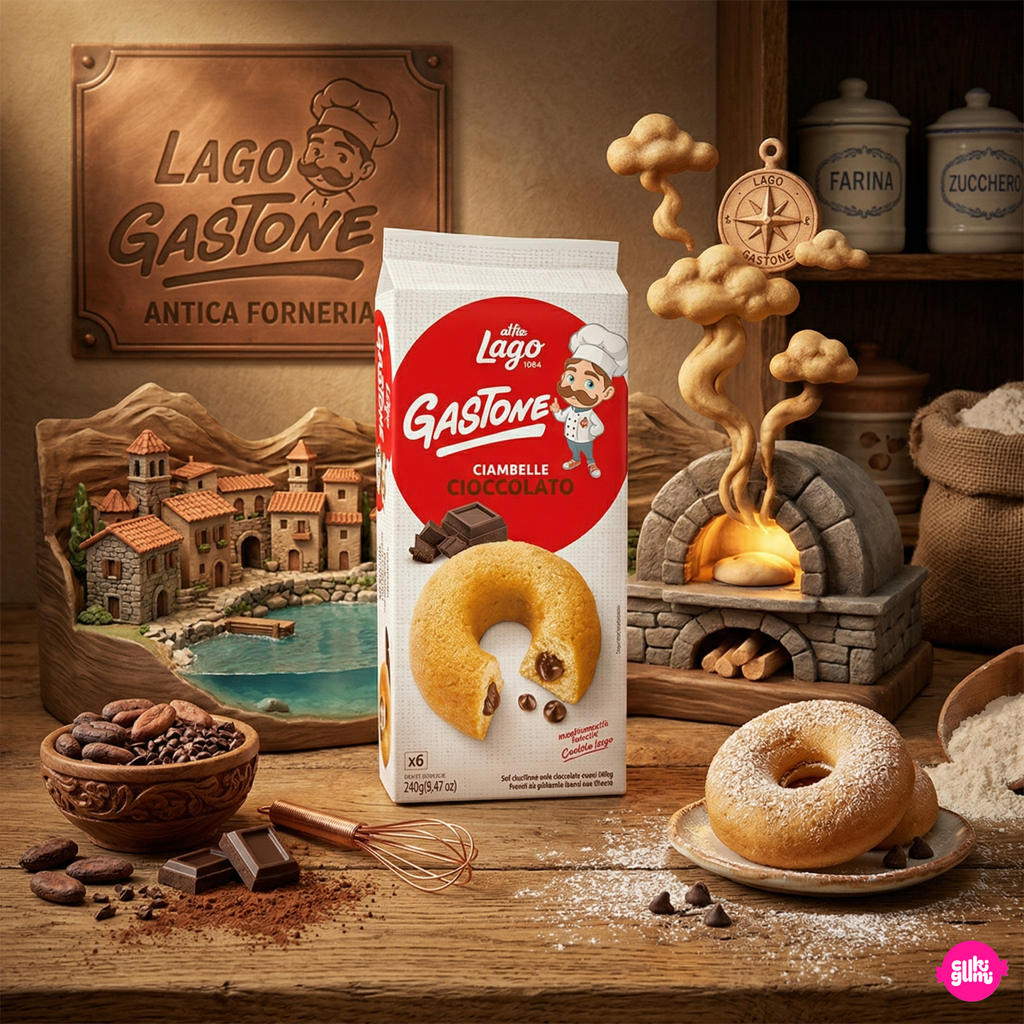 Lago Ciambelle Farcite al Cioccolato 216 g - Csokoládékrémmel töltött mini fánk