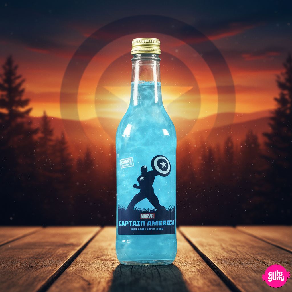 Marvel Captain America Blue Grape Super Serum – Kék szőlő ízű szénsavas ital 330ml