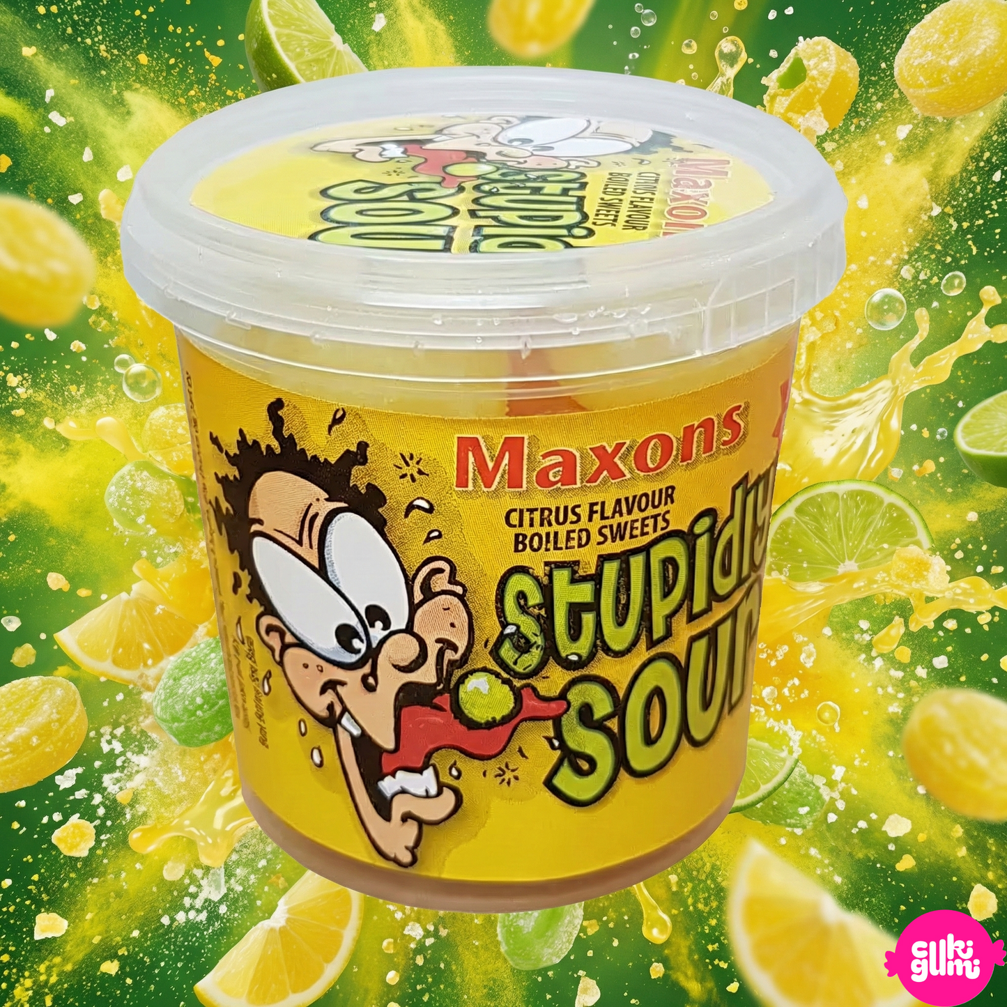 Maxons Stupidly Sour Tub Citrus Mix 100g – Savanyú Citrusos Keménycukorka