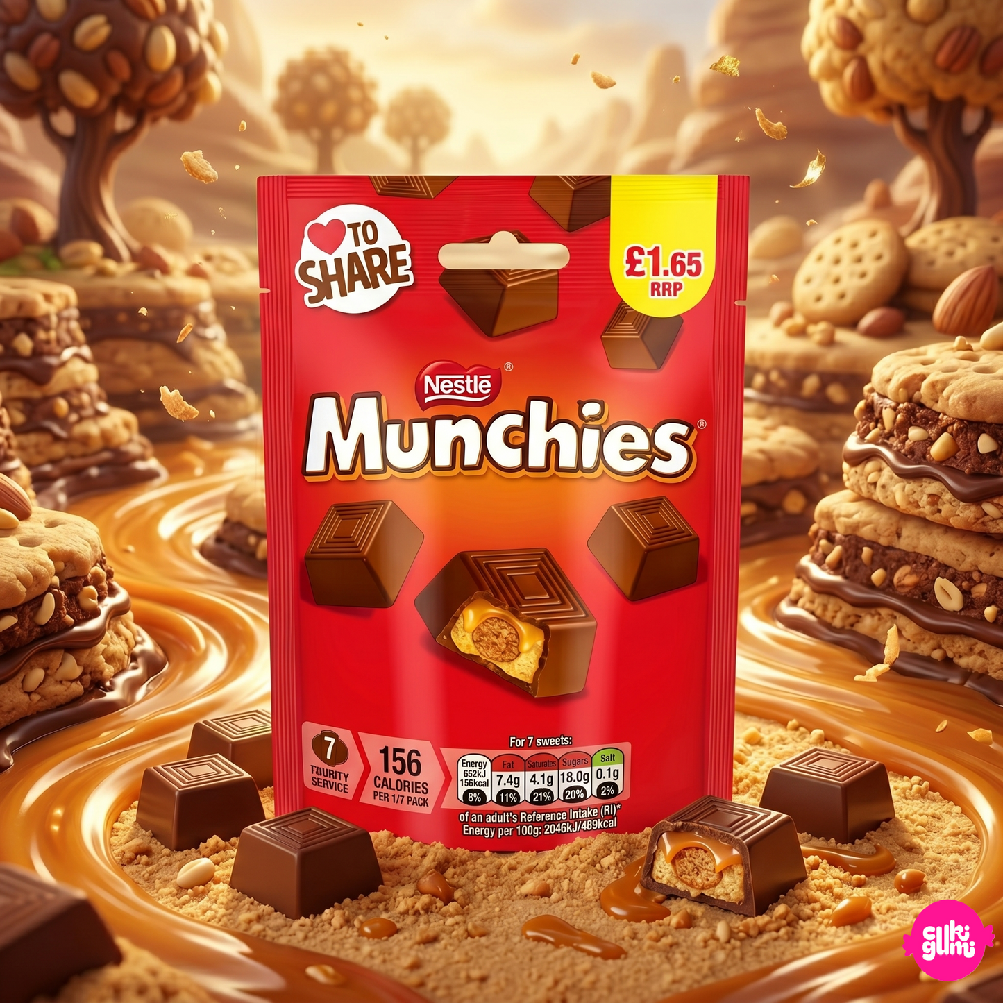 Munchies 81 g – Karamellás Kekszes Tejcsokoládé Falatok