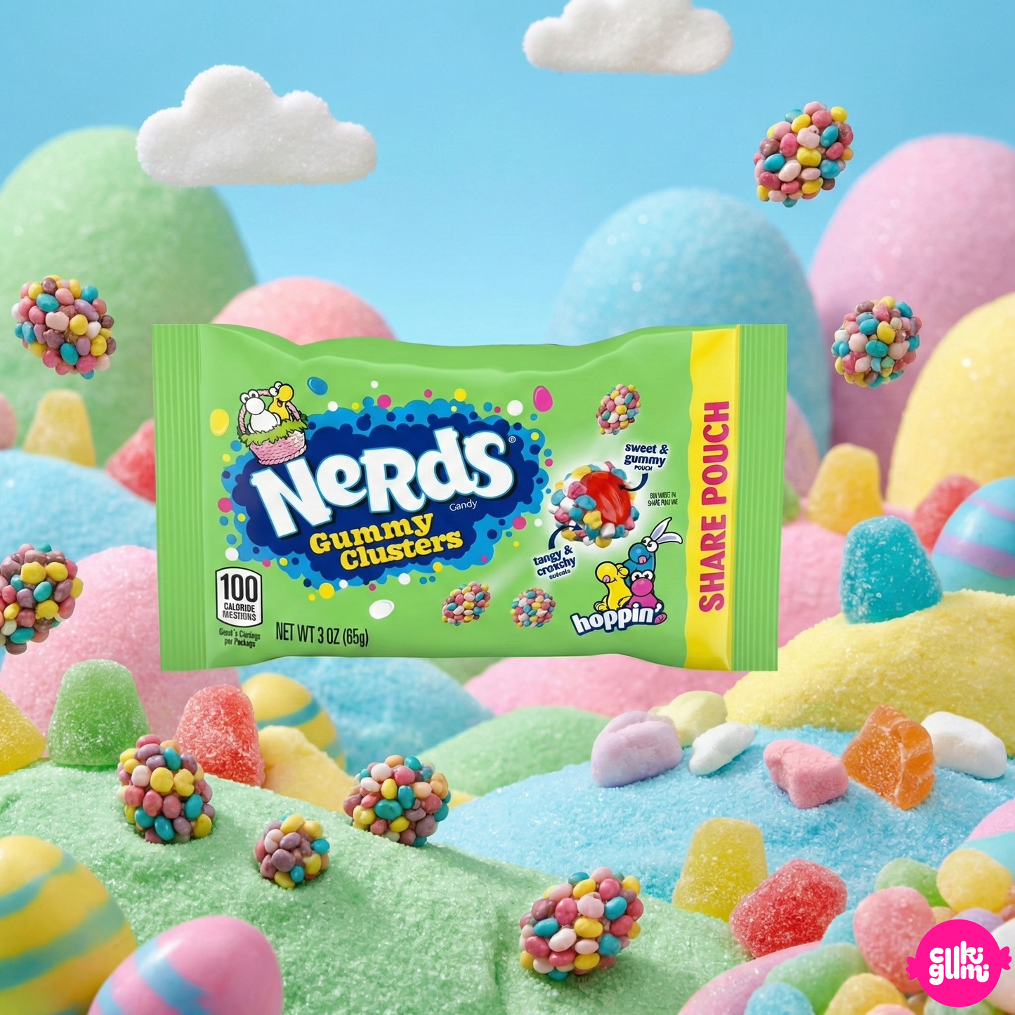 Nerds Gummy Clusters Savanykás Ropogós Gumicukor Húsvéti Kiadás 85 g