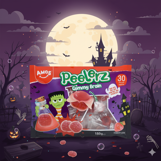 Amos Peelerz Gummy Brain 30db - Hámozható Gumicukor Agy 150g