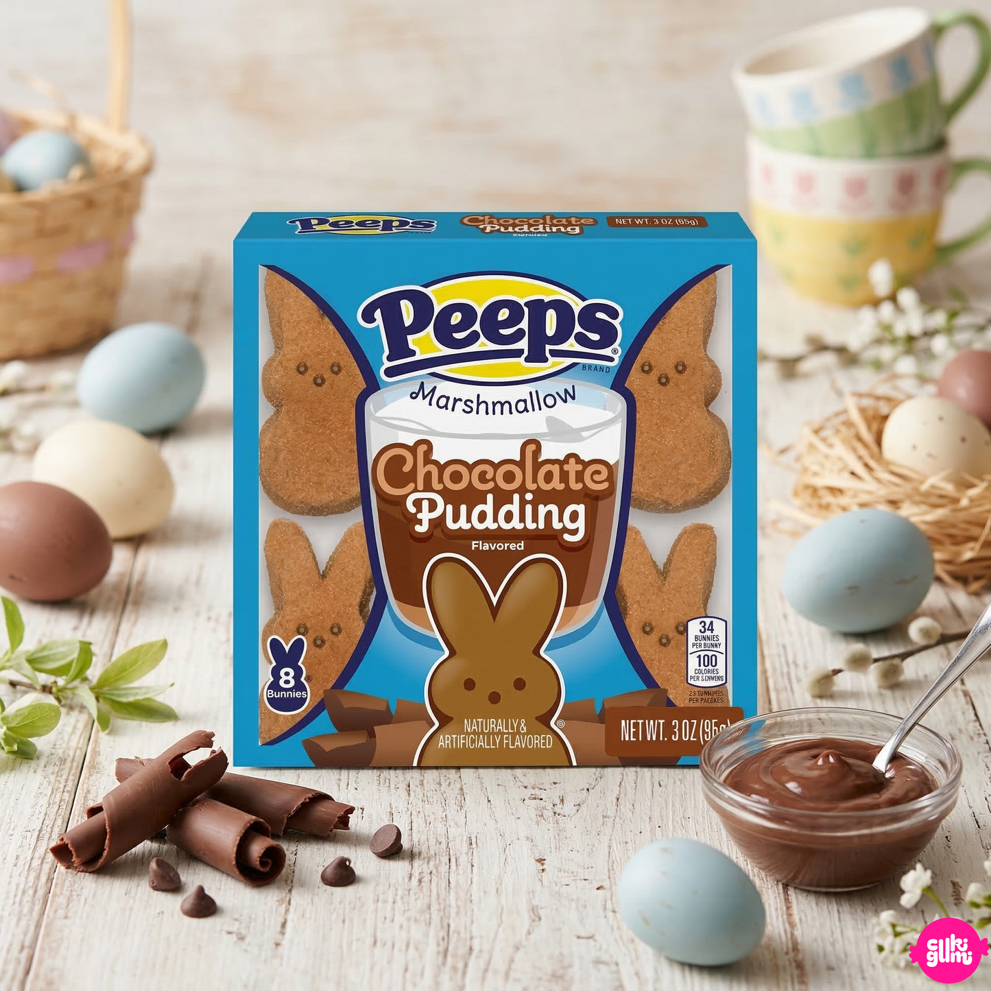 Peeps Csokis puding ízű pillecukor nyuszik 8 db 85 g