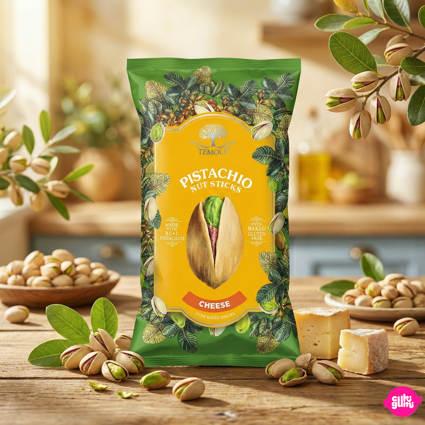 Temole Pisztácia rudacskák – sajt ízű 30g