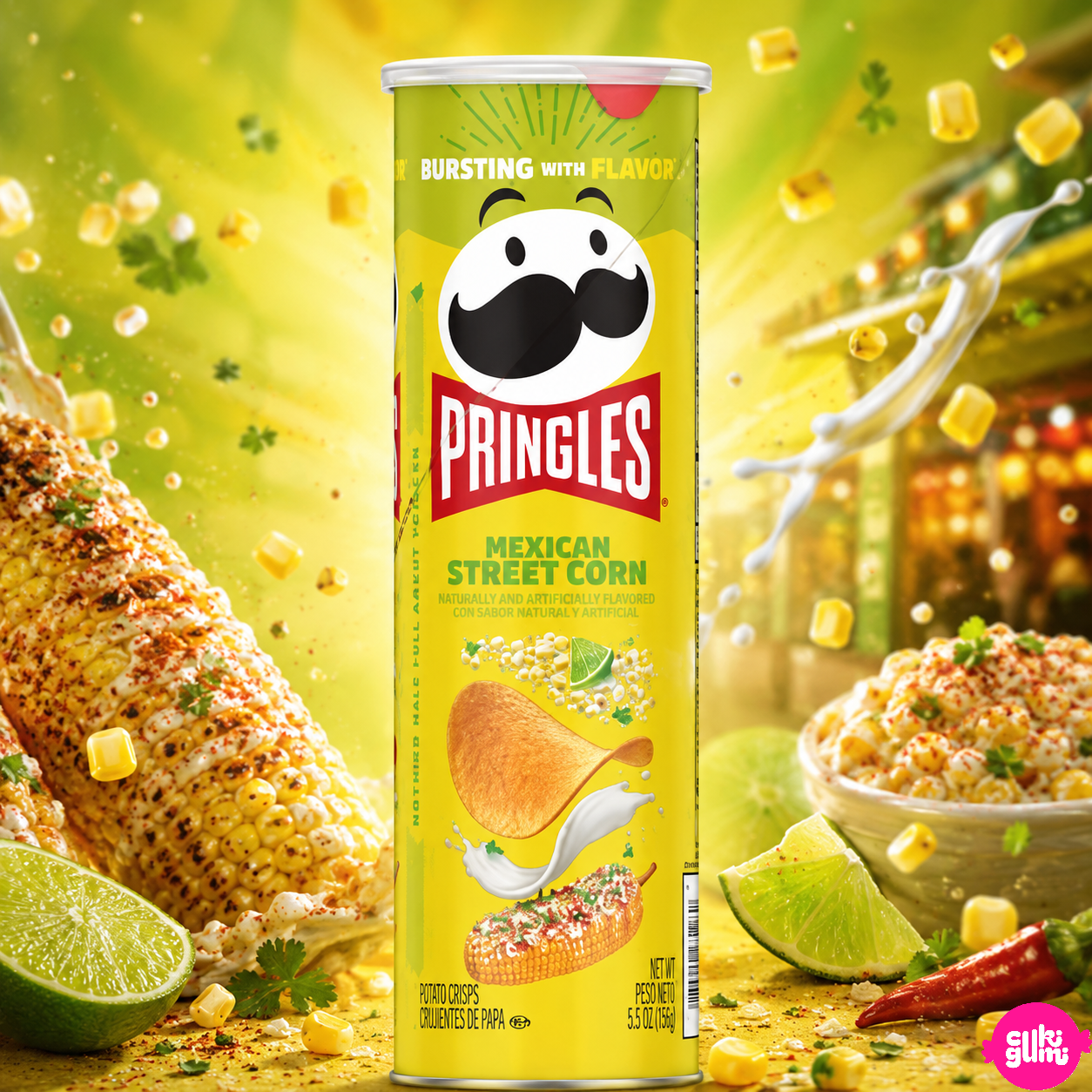 Pringles Mexican Street Corn 158 g – Mexikói Kukoricás Burgonyachips