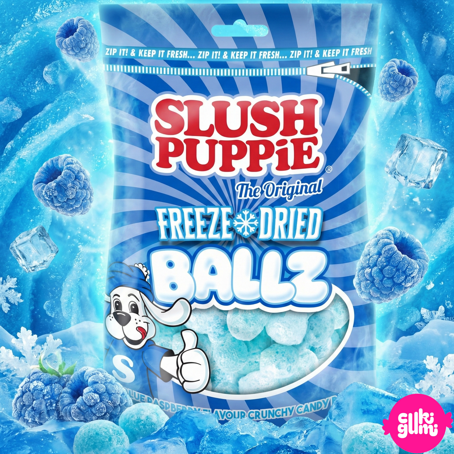 Slush Puppie Freeze Dried Ballz – Fagyasztva szárított gyümölcsízű cukorgolyók 35 g