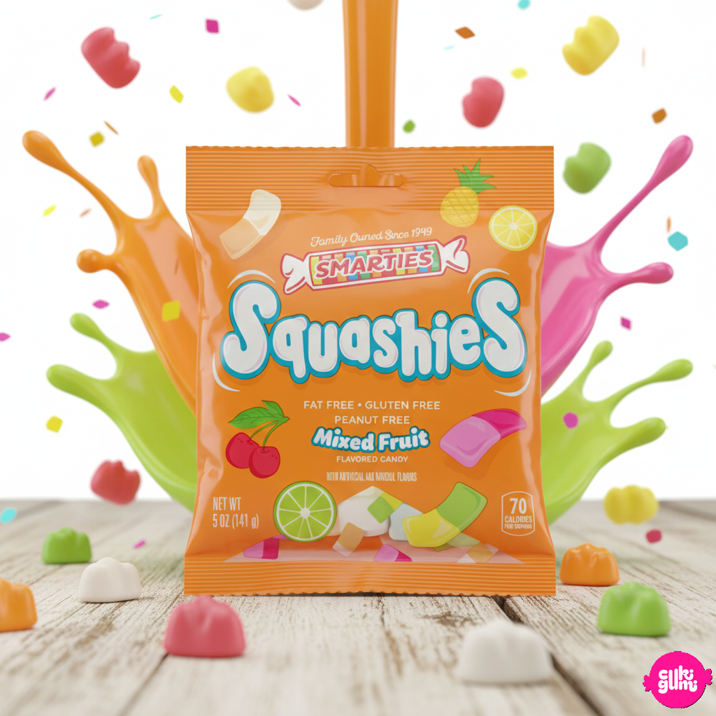 Smarties Squashies – Vegyes Gyümölcsös Gumicukor 141g