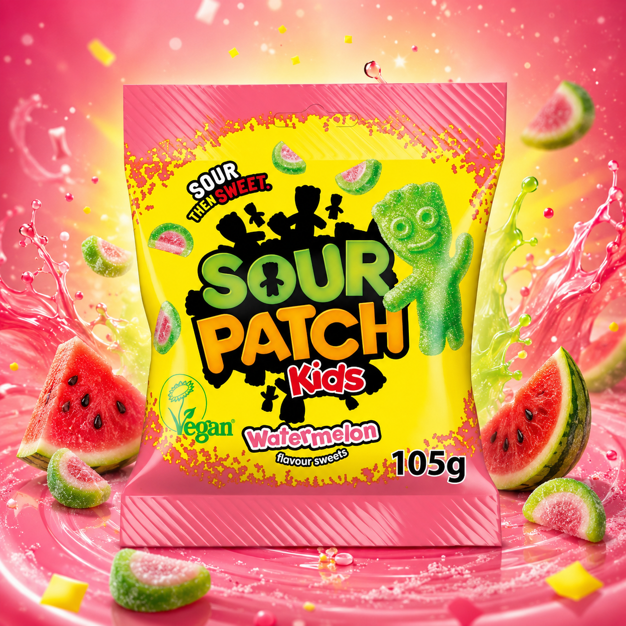 Sour Patch Kids Watermelon 105g – Görögdinnye Ízű Savanyú Gumicukor