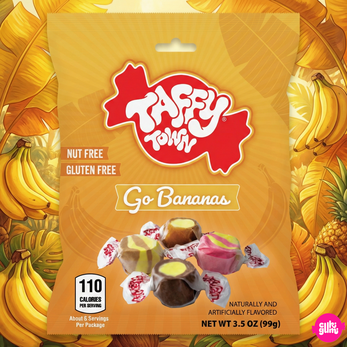 Taffy Town Go Bananas 99g – Banános Rágós Taffy Válogatás