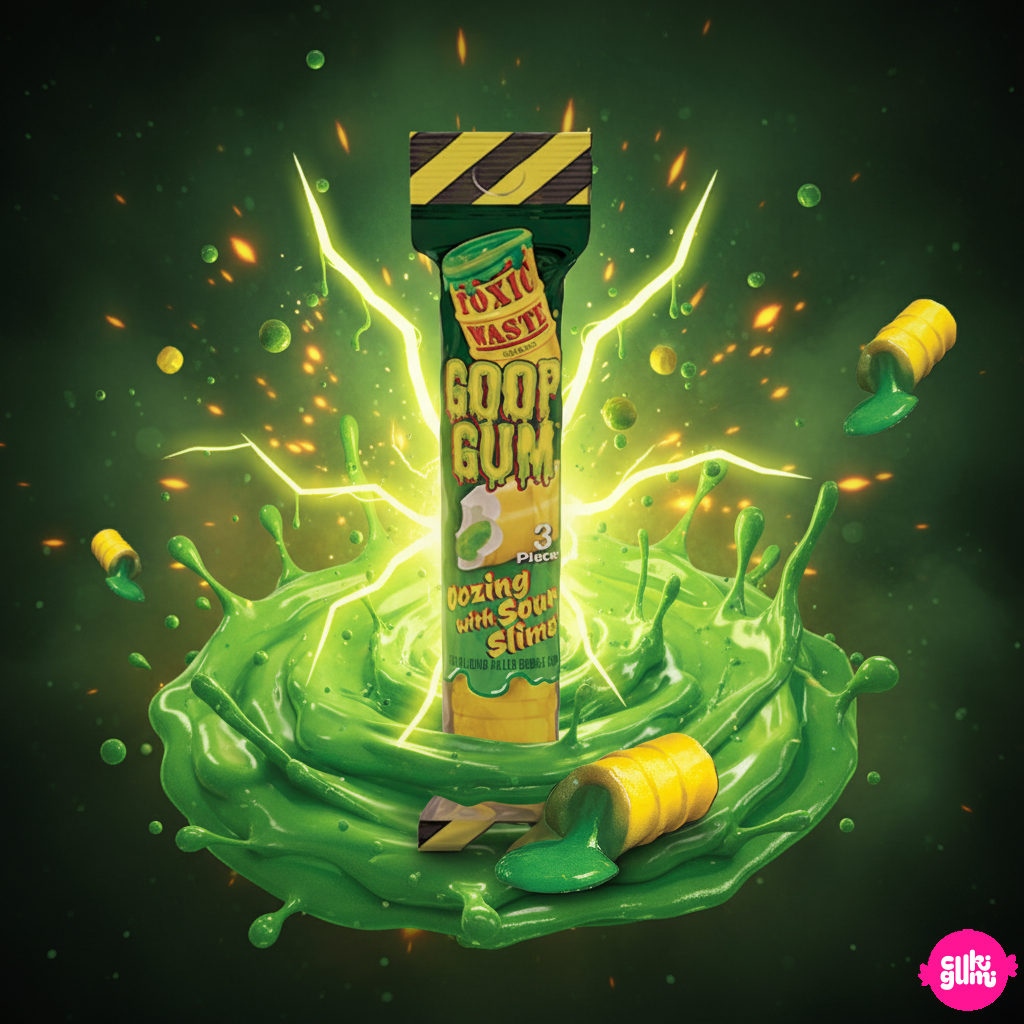 Toxic Waste Goop Gum – Nyúlós rágó savanyú töltelékkel 43g