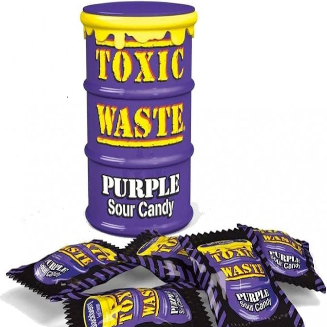 Toxic Waste Hazardously Sour Candy Hordó lila 42g