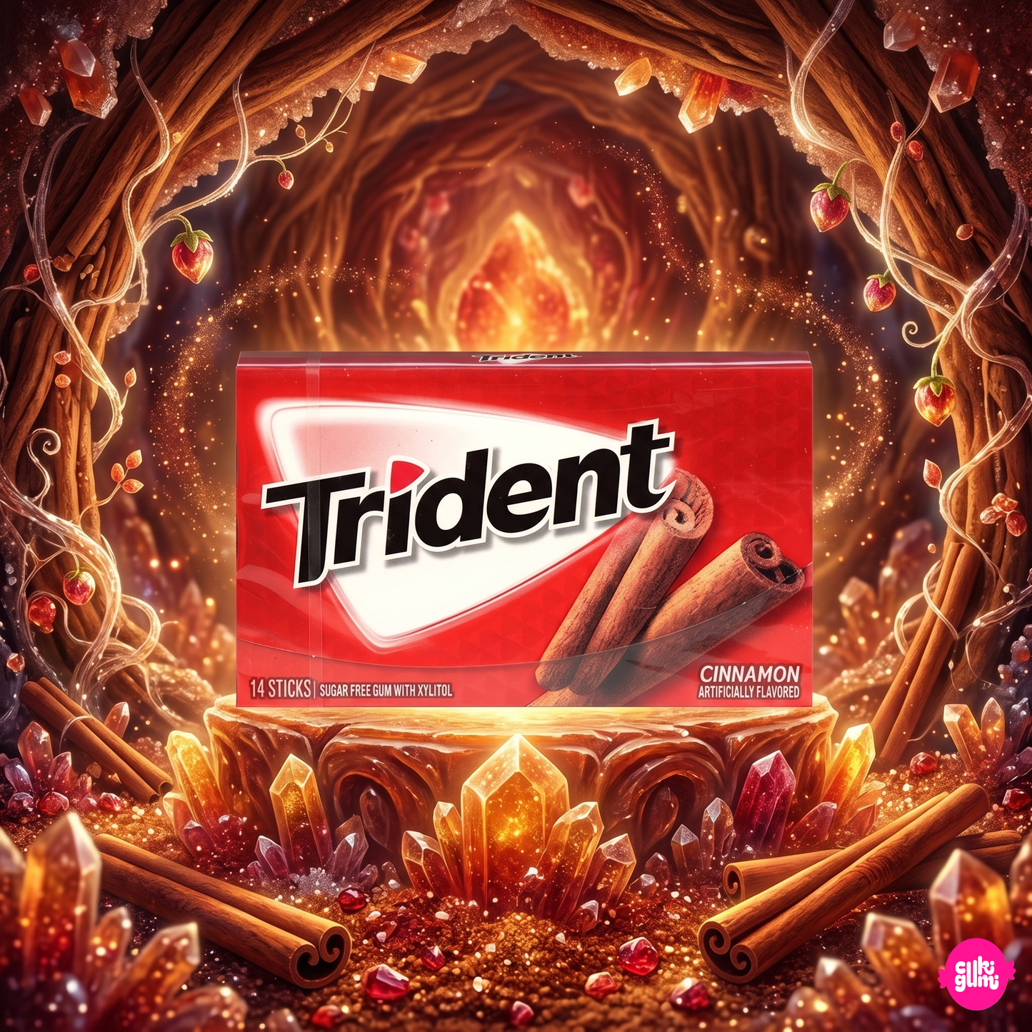 Trident Gum Cinnamon 31 g – Fahéjas Ízű Cukormentes Rágógumi Xilittel