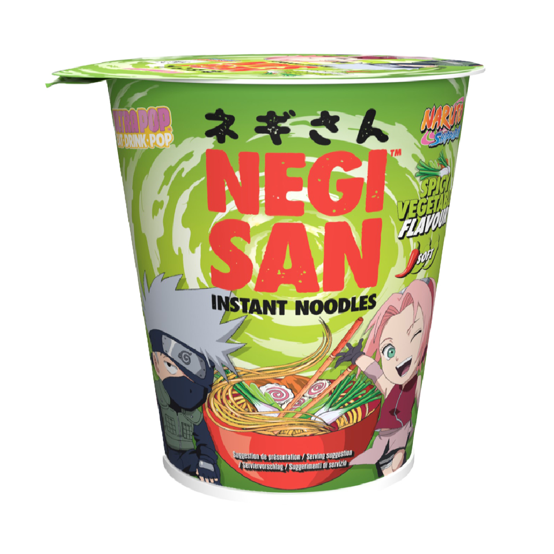 UltraPop Negisan – Spicy Vegetable Instant Tészta 65g (Naruto – Sakura & Kakashi Edition)