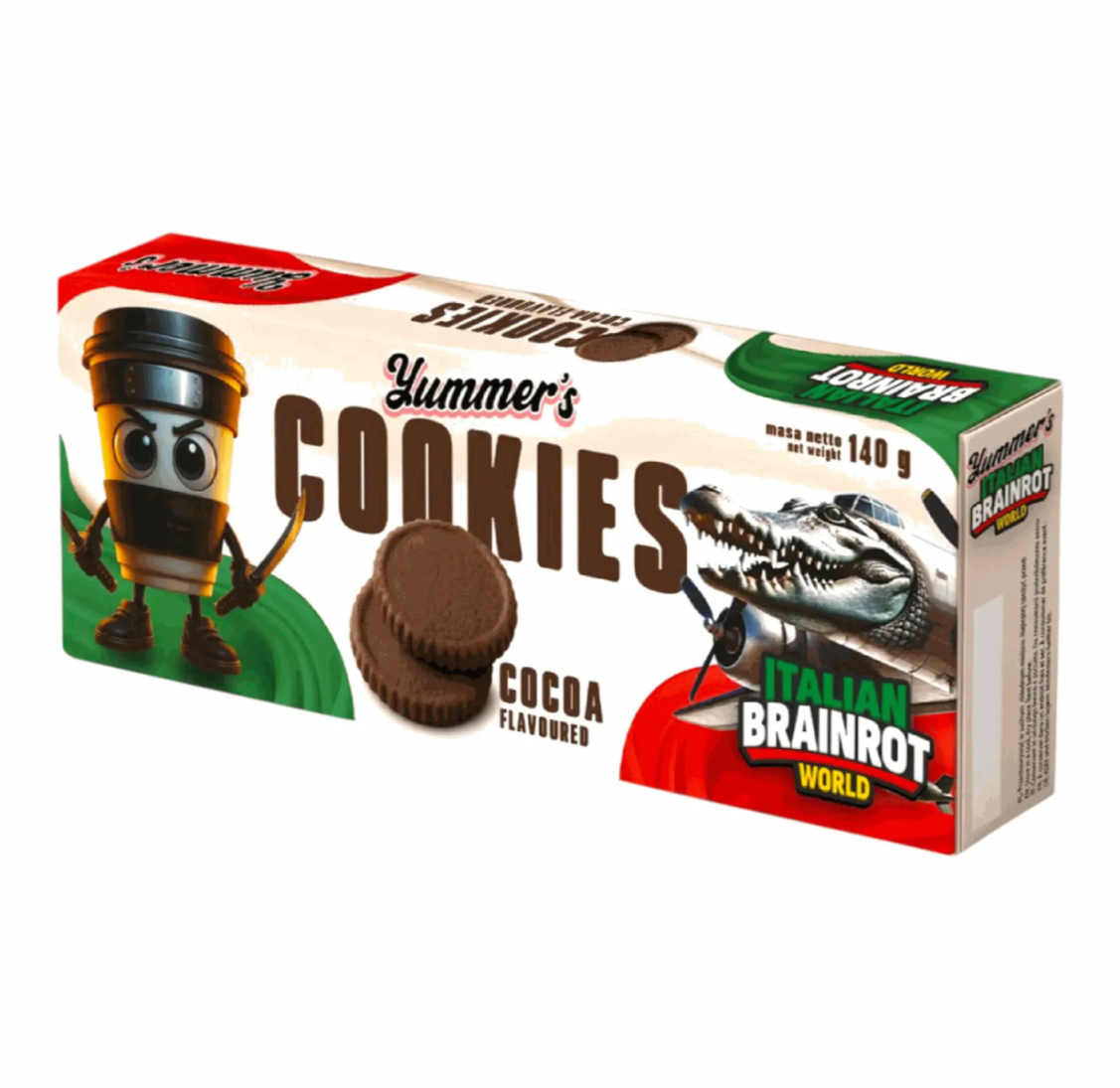 Yummers Brainrot Keksz – Vanília & Kakaó 140 g