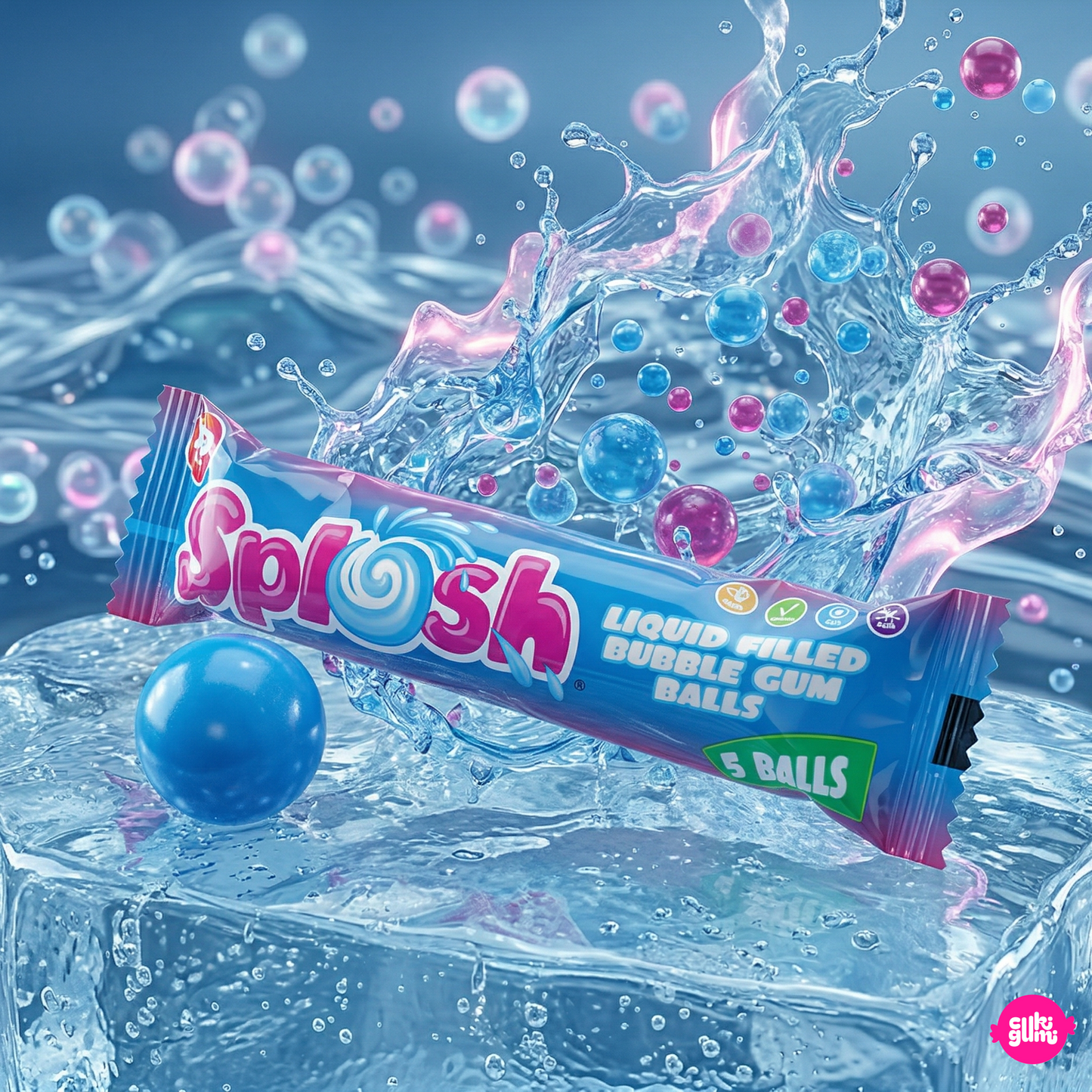 Zed Candy Splosh Bubble Gum Balls 35 g – Gyümölcsös Rágógolyó Mix