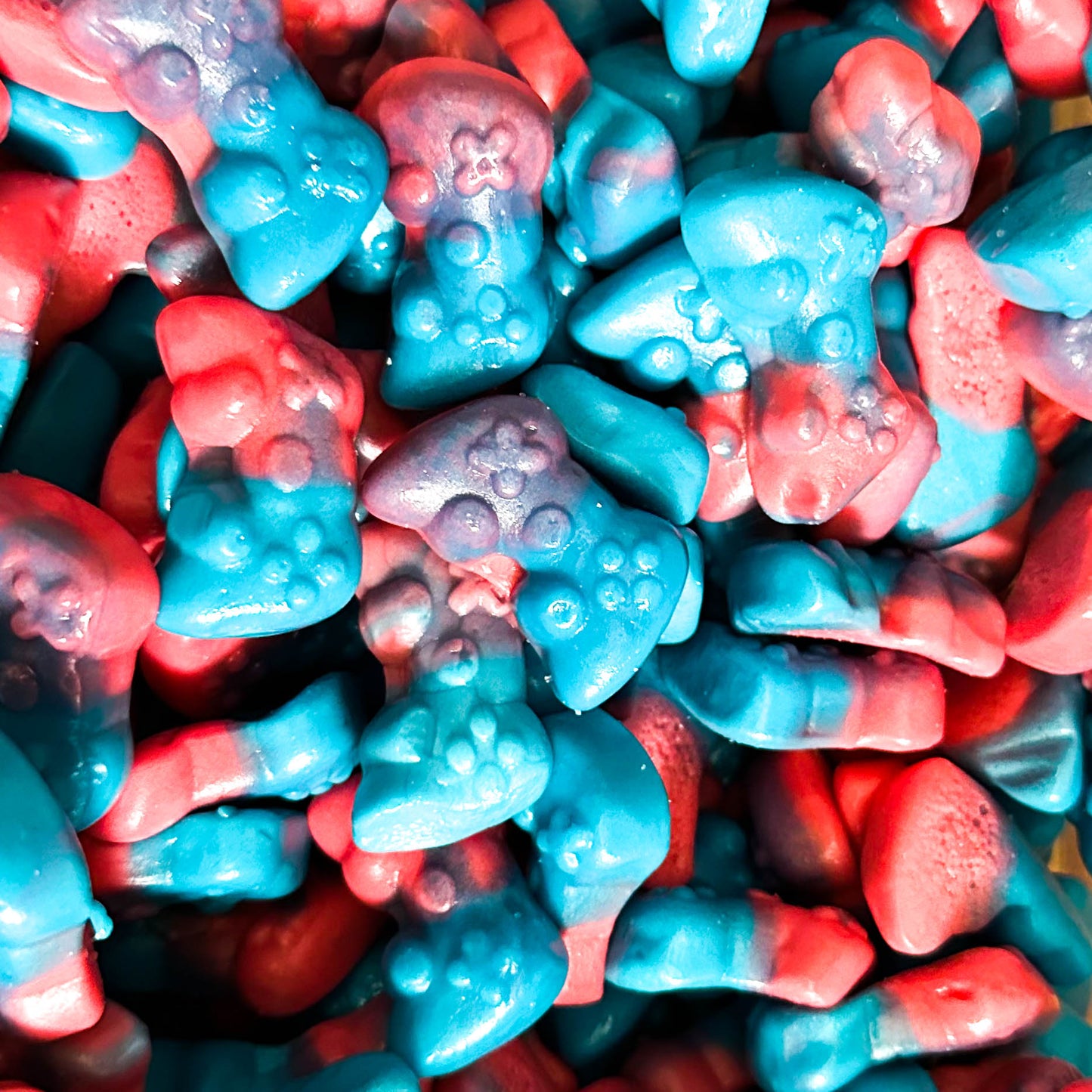 joystick kék-piros gumicukor