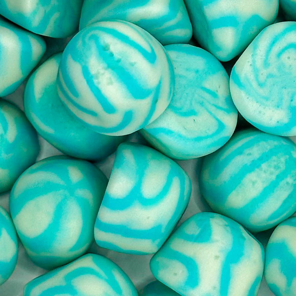 kék-fehér málnás gumicukor