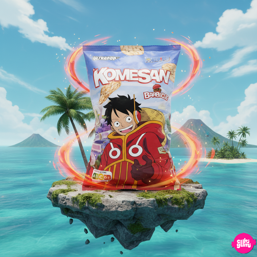 UltraPop Komesan – Barbecue Rizschips Luffy Edition 60g (One Piece) Új Design