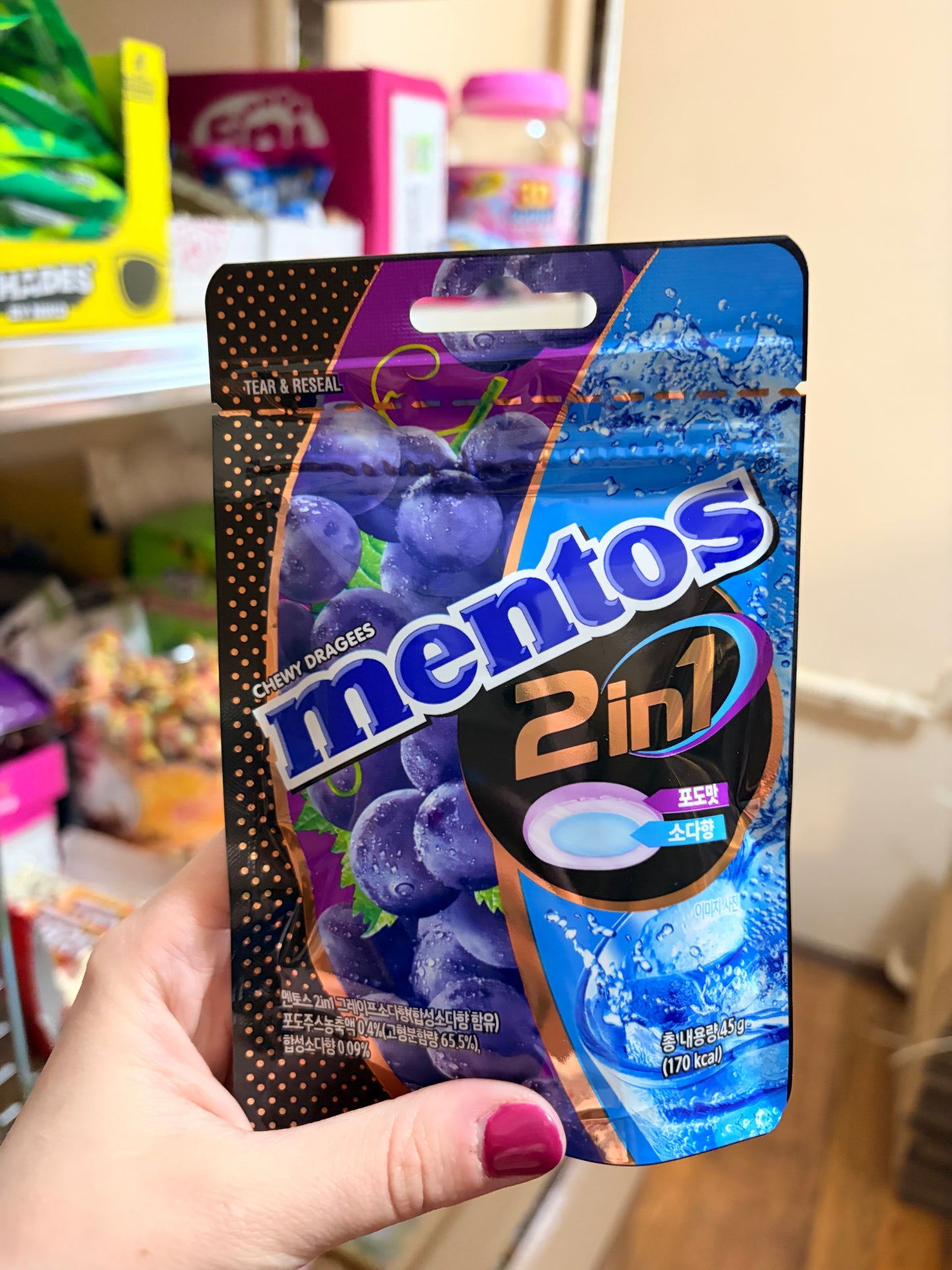 Mentos Szőlős szódás rágós cukorka 45 g