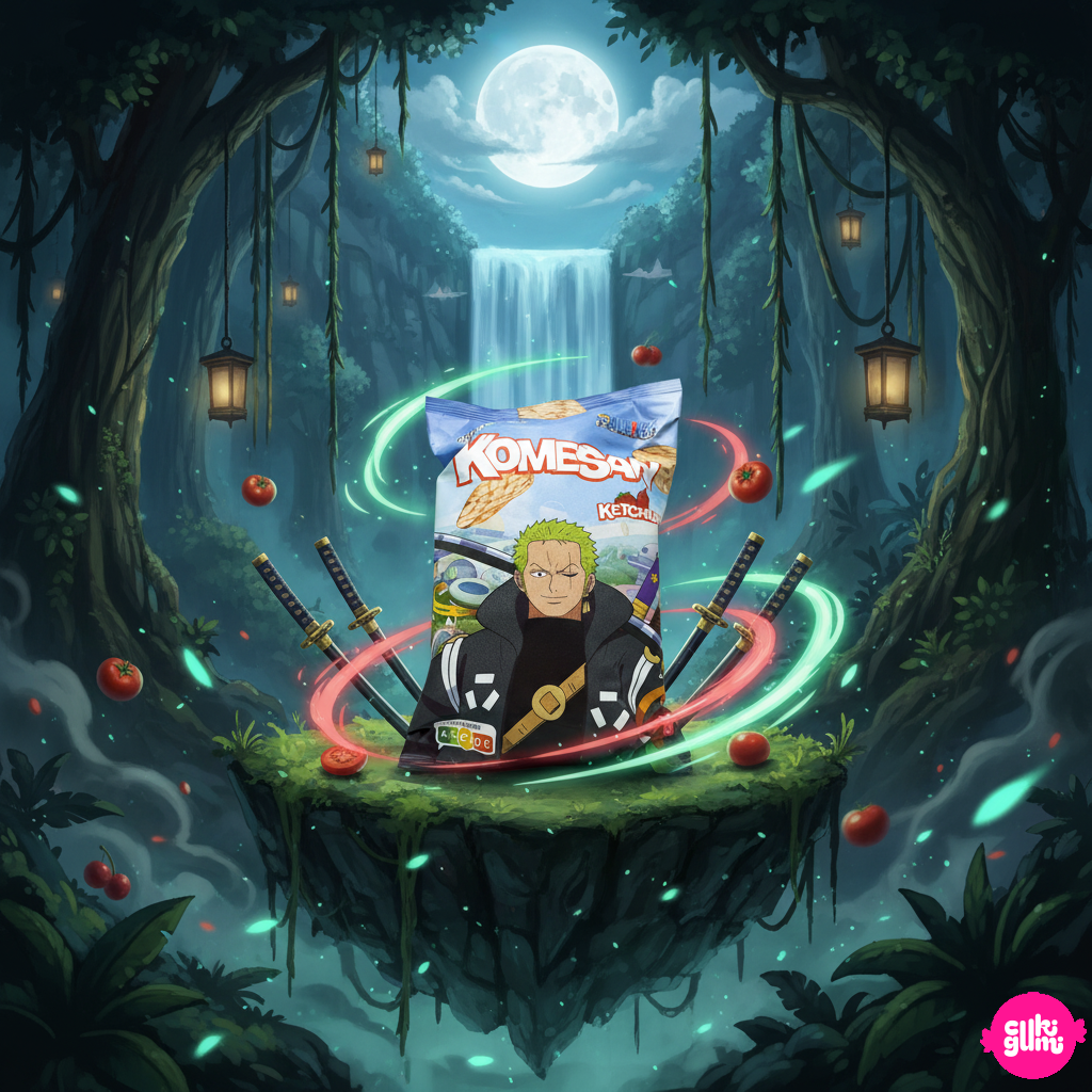 UltraPop Komesan – Ketchup Rizschips Zoro Edition 60g (One Piece) Új Design