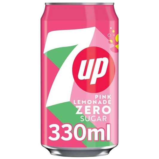7UP Pink Lemonade Zero – Málnás-Citromos Szénsavas Üdítőital (330 ml)