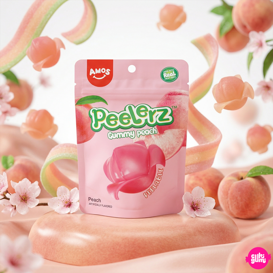 Hámozható Barackos Gumicukor 65 g – Amos Peelerz Gummy Peach