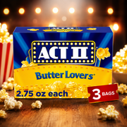 ACT II intenzív vajas ízű mikrohullámú popcorn 3×78 g, 234 g – Butter Lovers Microwave Popcorn