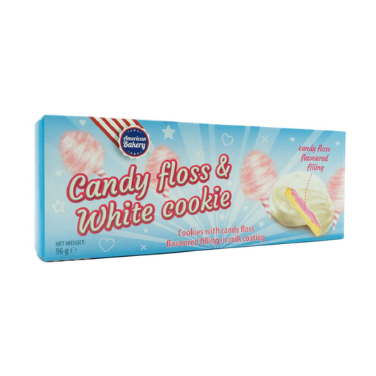 American Bakery Candy Floss & White Cookie 96g - Vattacukros Keksz