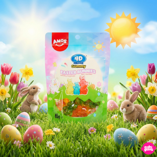 Amos 4D Gummy Easter Bunnies 65 g – 3D Húsvéti Nyuszi Zselécukor