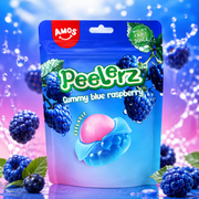 AMOS Peelerz hámozható kék málna ízű gumicukor 120 g – Peelerz Gummy Blue Raspberry