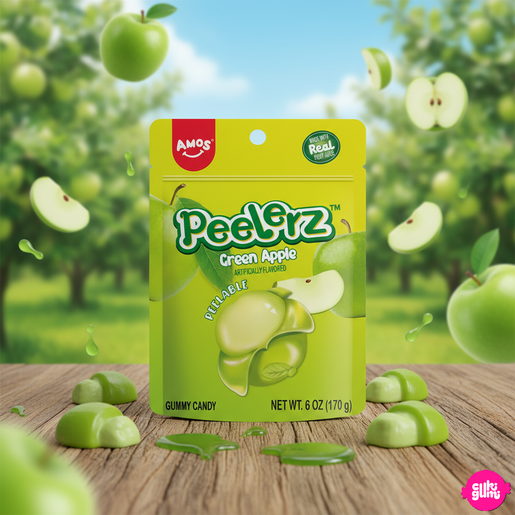 Amos Peelerz – Zöldalmás Hámozós Gumicukor 170g