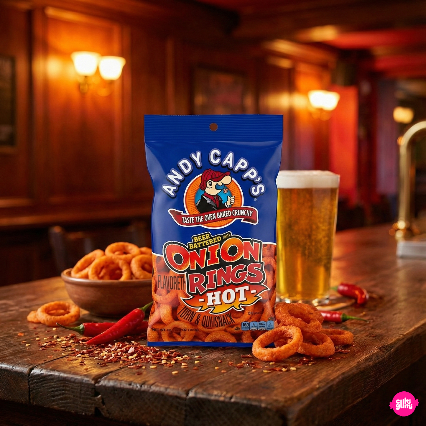 Andy Capp’s Onion Rings Hot – Csípős Hagymakarikás Kukoricasnack 57g