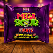 Barnetts Mega Sour Fruits 104 g – Extrém Savanyú, Vegyes Gyümölcsízű Keménycukorka