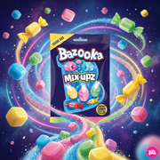 Bazooka Mix-Upz 140 g – Savanyú Porral és Édes Zselével Töltött Rágós Cukorka